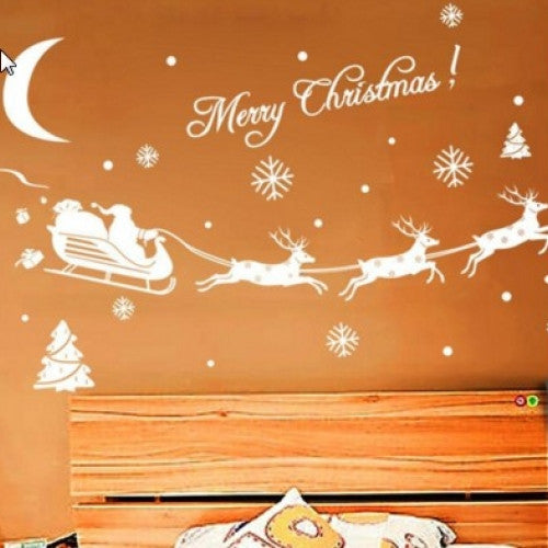 Merry Christmas Santa Claus Words Wall Sticker