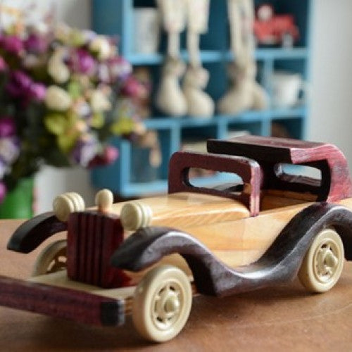 Simulation Model Wooden Car Retro